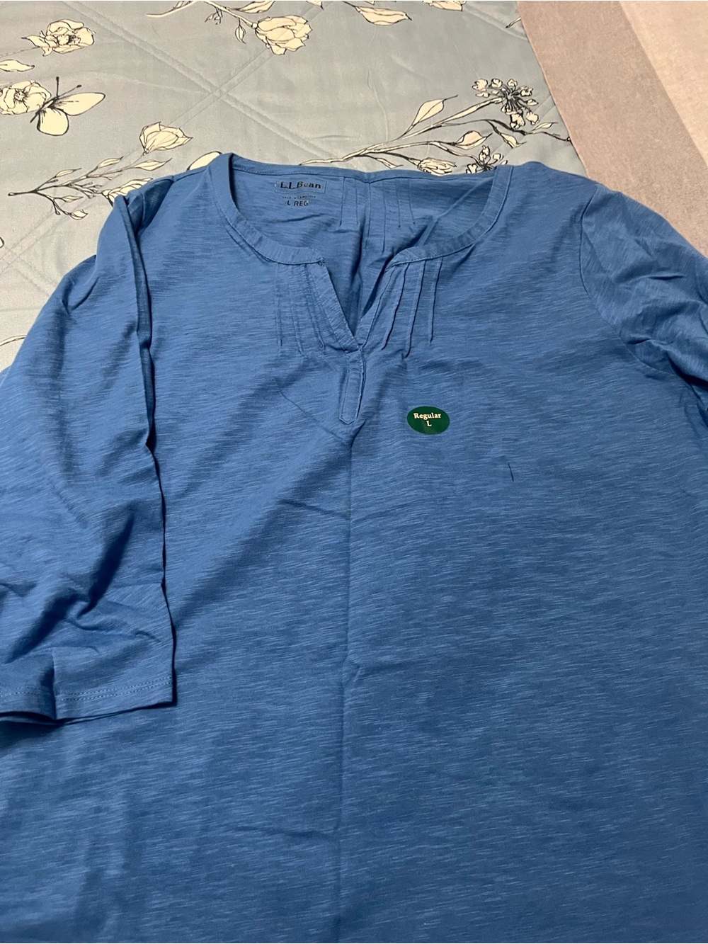 L.L. Bean Men's Blue Long Sleeve Henley-Style Shirt
